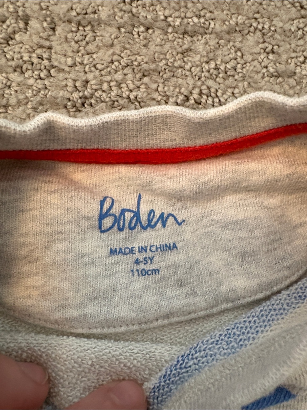 Mini Boden 3-4T girls bundle Blue Heart Sweatpants striped cropped sweatshirt - Picture 3 of 7
